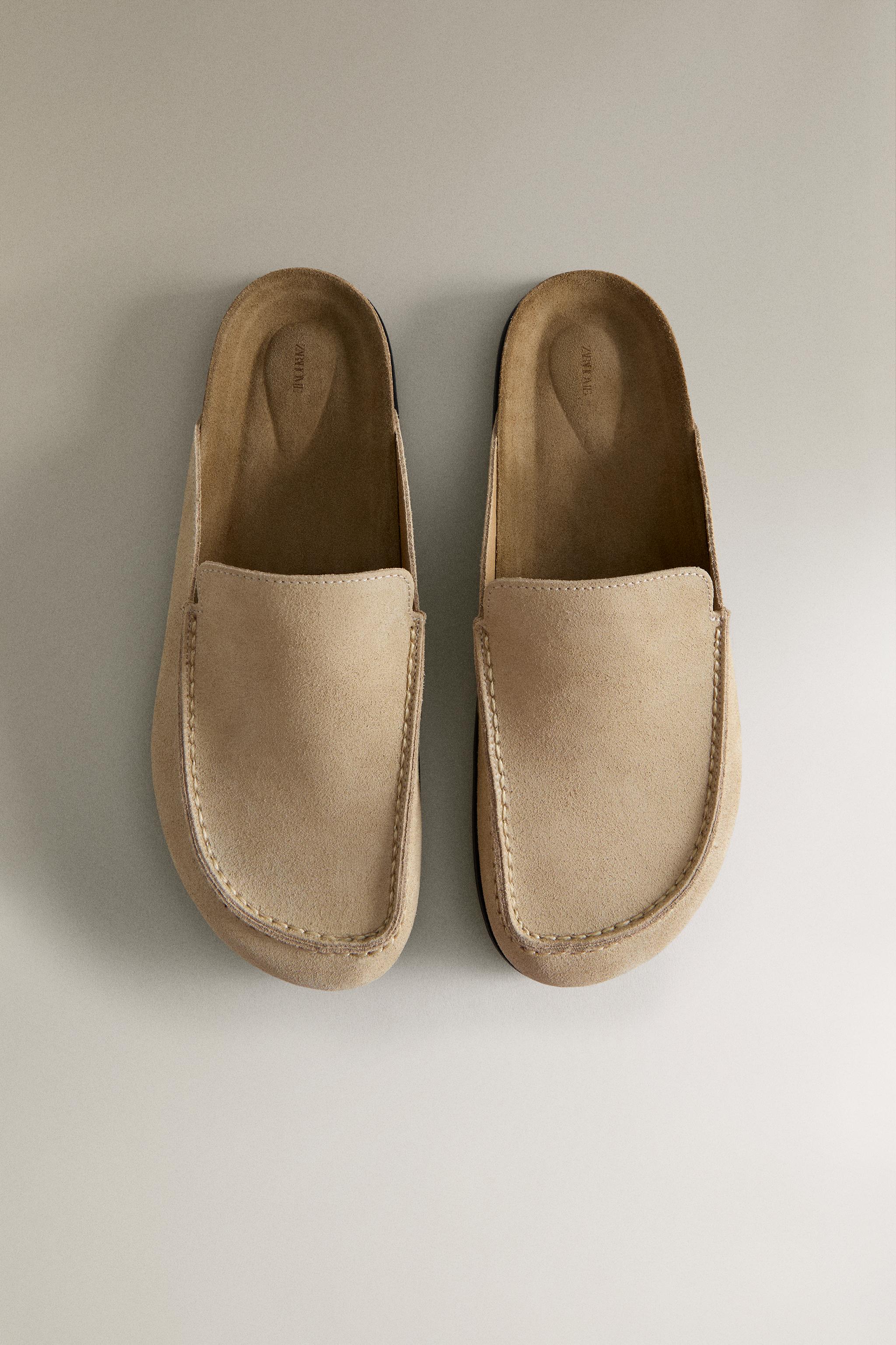 LEATHER MULE CLOG SLIPPERS